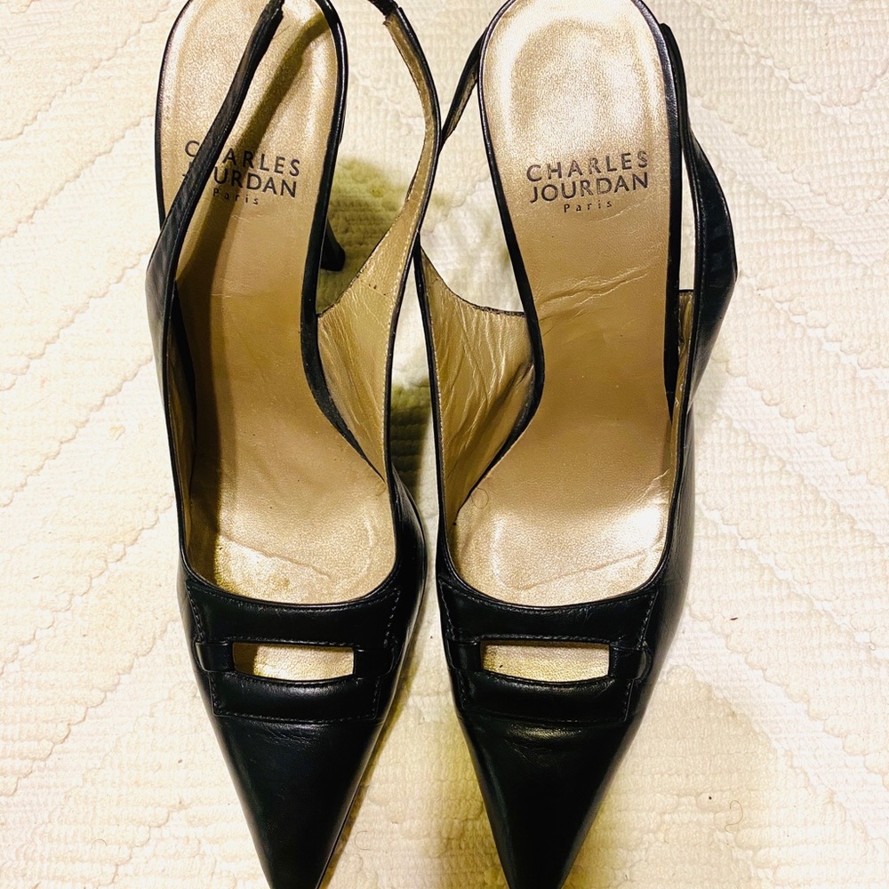 Classic leather pumps by Charles Jourdan, Paris